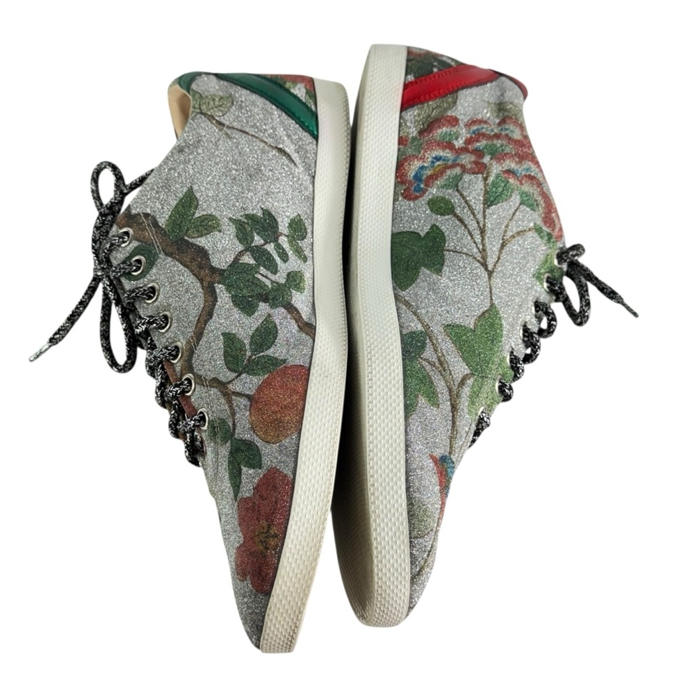 GUCCI 449985 Sparkle Tian Bird Silk Men's Sneakers Made in Italy 10-10.5US - Picture 7 of 12